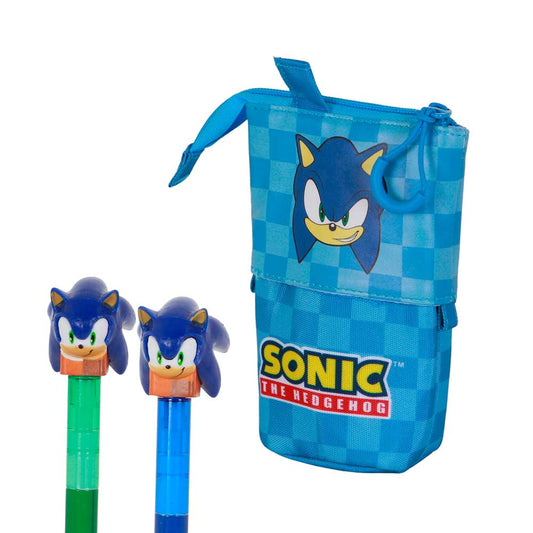 Trousse Mignonne + 2 Stylos Gel Effaçables Sonic the Hedgehog