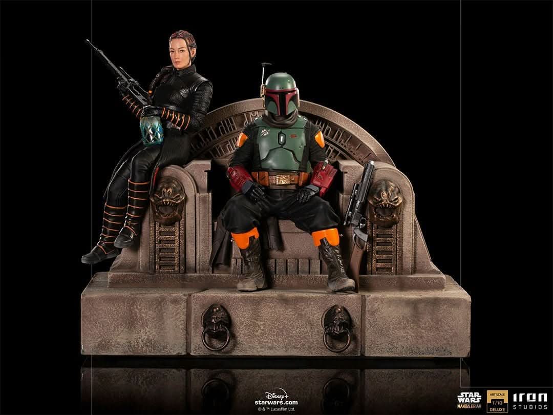 Boba Fett and Fennec Shand on Throne Deluxe Statue - Star Wars: The Mandalorian - Art Scale 1/10