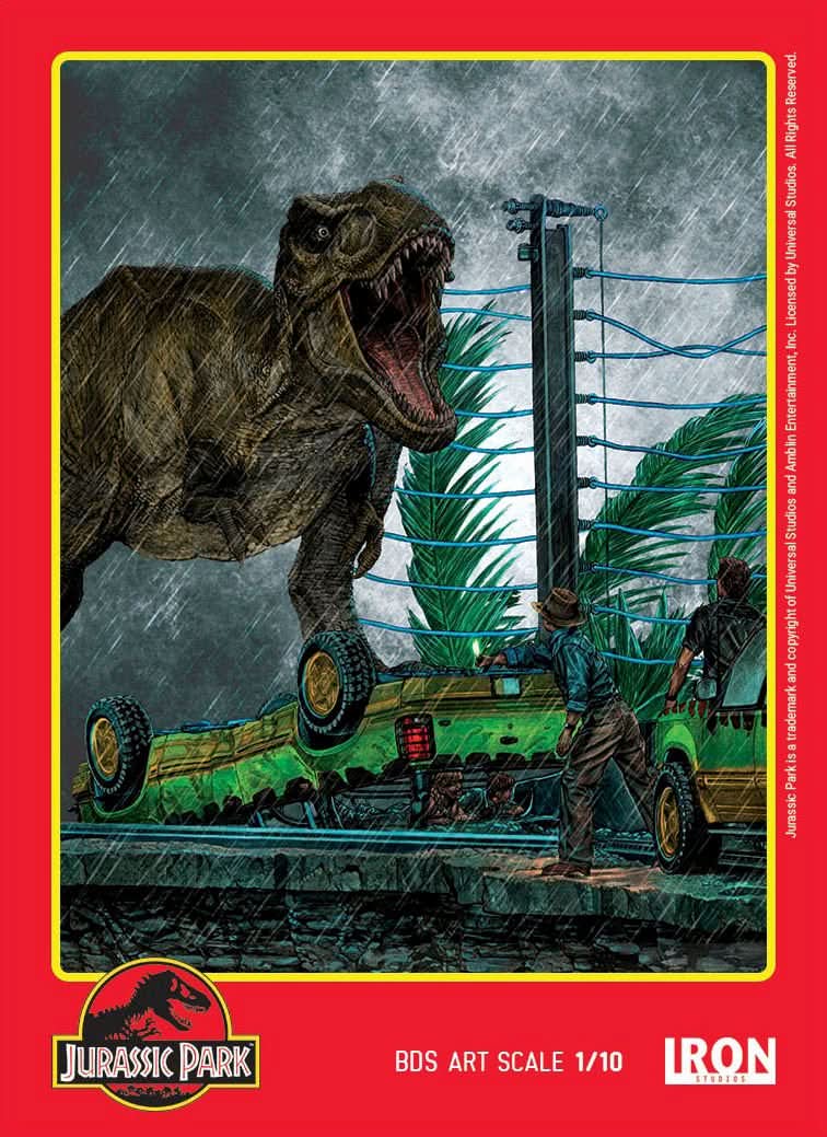 T-Rex Attack Statue (Set A) - Jurassic Park - Art Scale 1/10