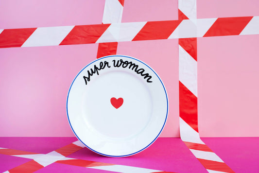 Assiette La Famille S’éclate - Super Woman