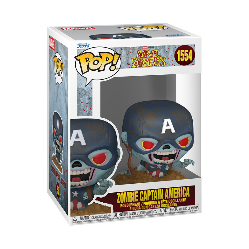 Pop! Zombie Captain America (Rising from Ground) #1554 - vue officielle Funko