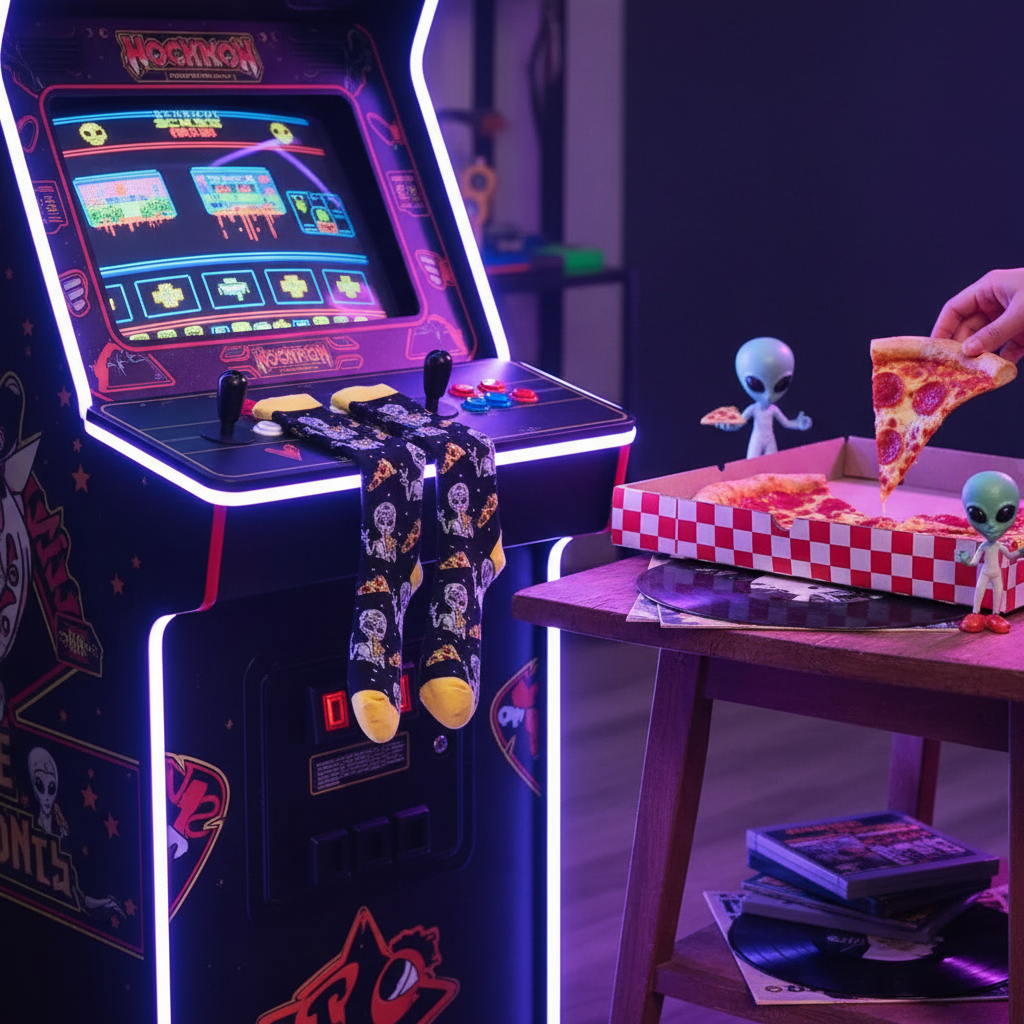 Chaussettes Alien & Pizza – vue produit 3