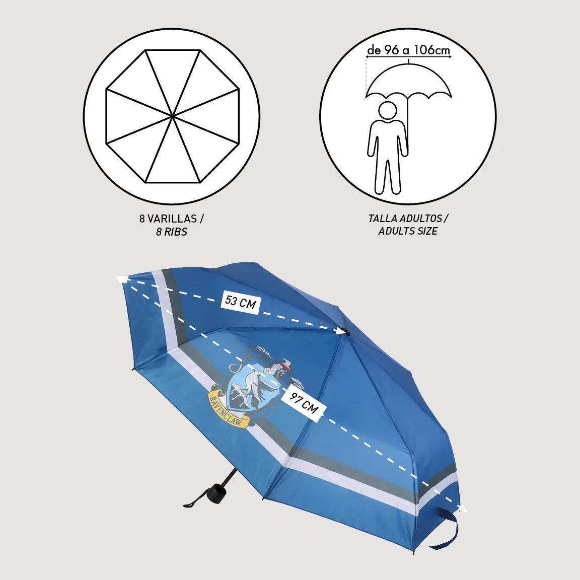 Parapluie Pliable Harry Potter - Serdaigle – vue produit 4