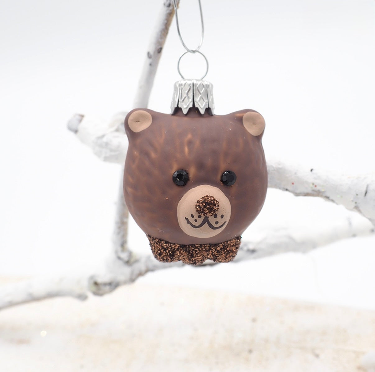 Brown Bear Head Christmas Bauble