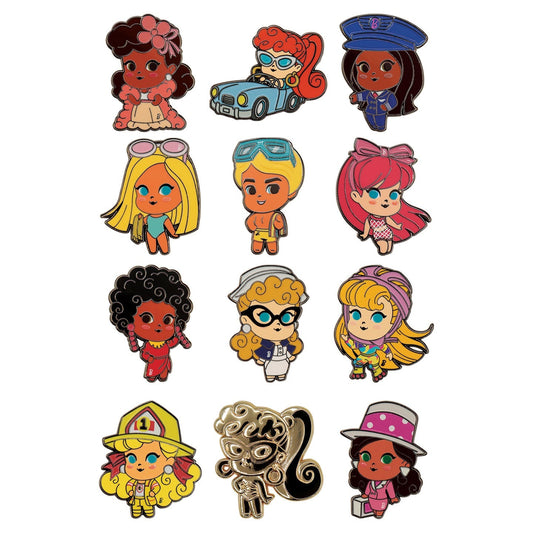 Display de 12 blind boxes Barbie - pin’s mystère - ensemble des pin’s