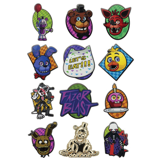 Display de 12 blind boxes Five Nights at Freddy’s - pin’s mystère - ensemble des pin’s