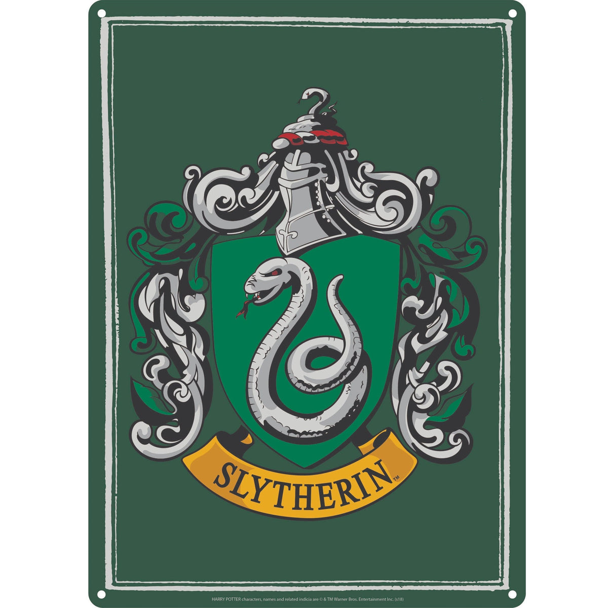 Harry Potter Decorative Metal Plaque - A5 Slytherin