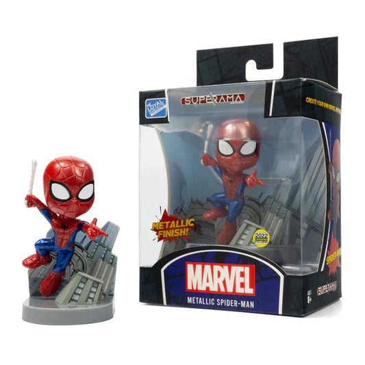 Mini-diorama Superama Spider-Man Metallic 10 cm - Édition SDCC