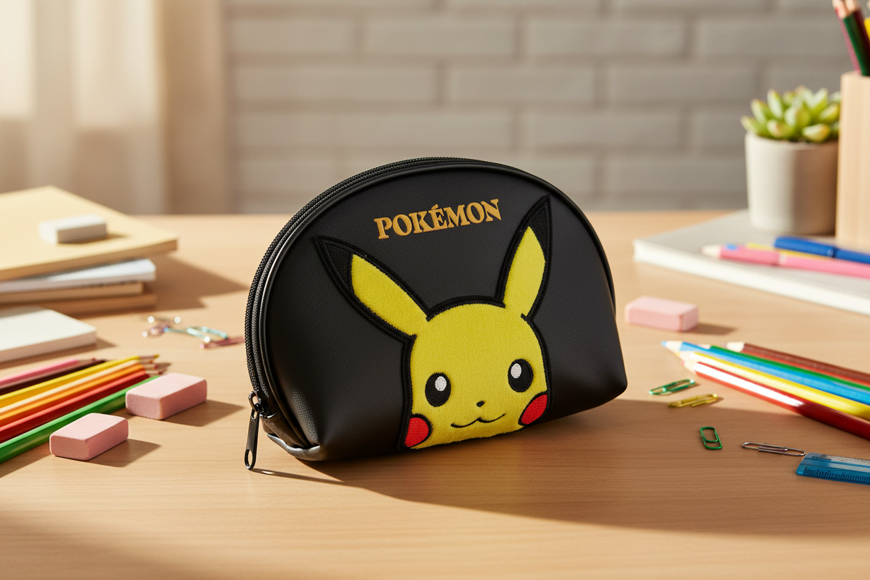 Pokémon pencil case – Pikachu with plush patch