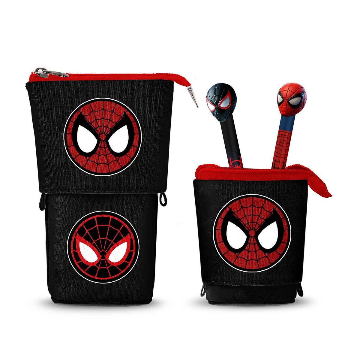 Trousse Portatout Mignonne + 2 Stylos Gel Effaçables Marvel Spider-Man « Peter »