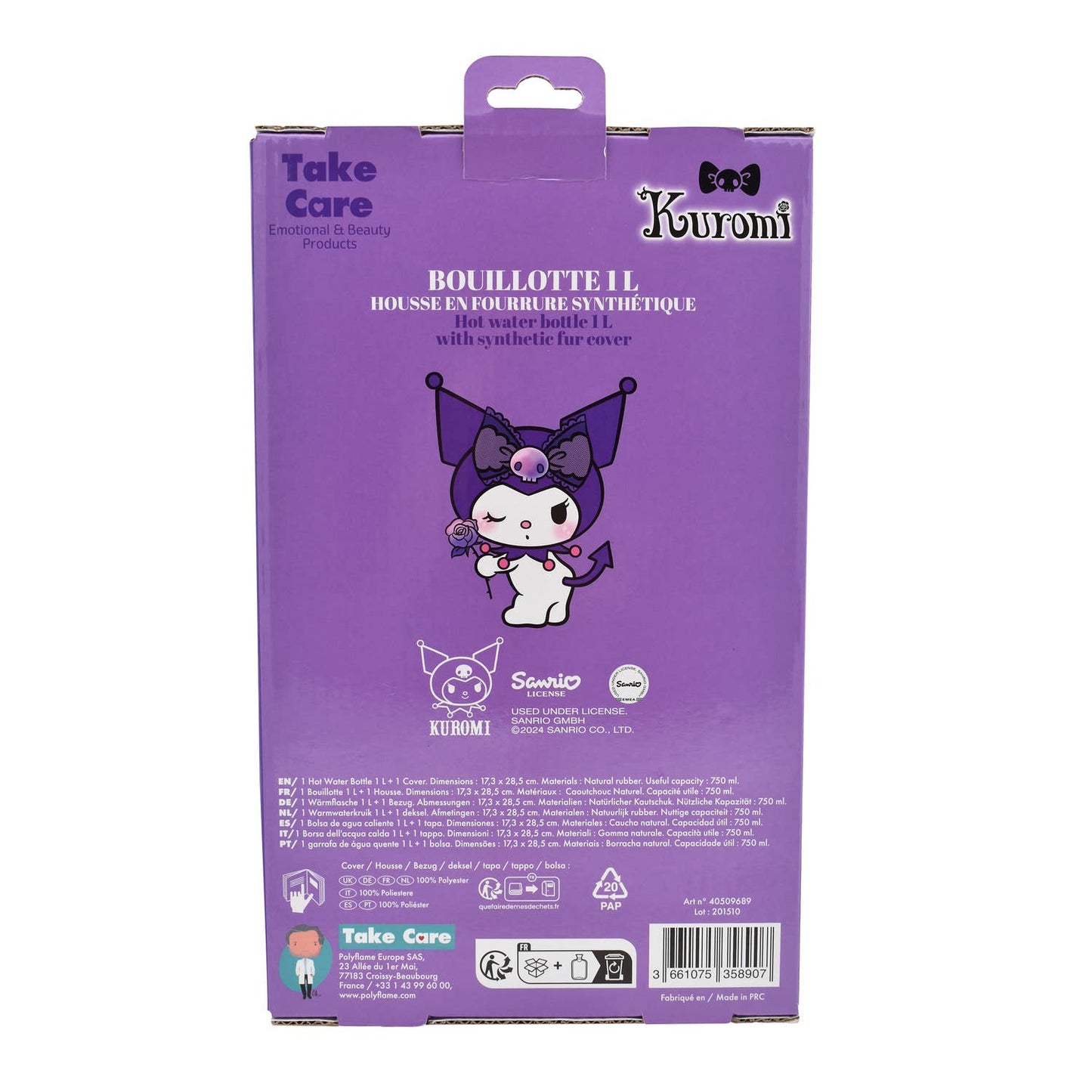 Bouillotte peluche Sanrio - Kuromi