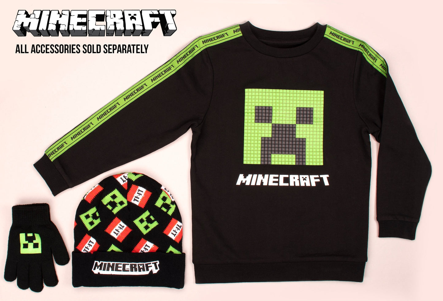 Sweat Minecraft – vert Creeper – noir