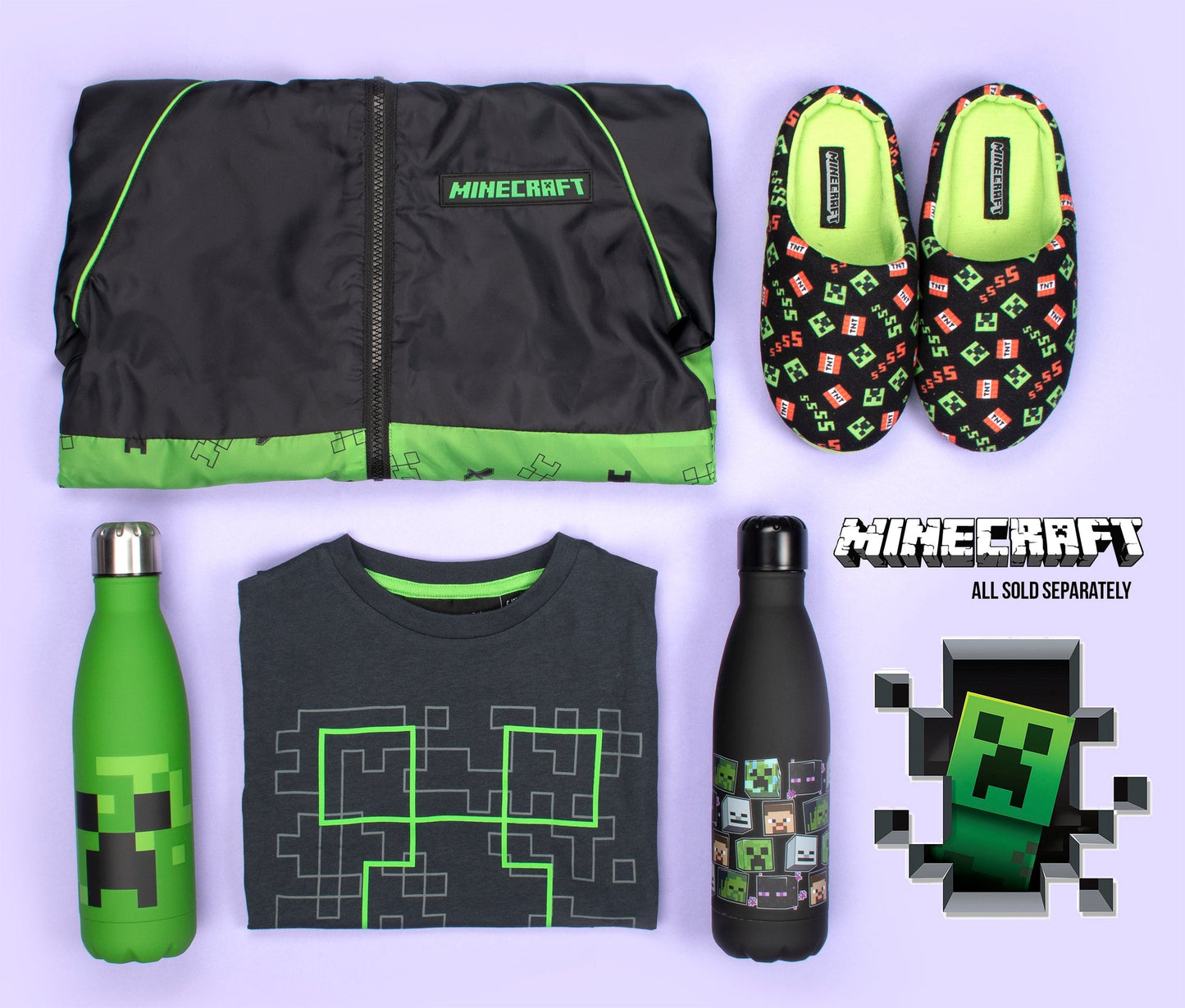 Gourde en acier inoxydable – Minecraft 550 ml – vert
