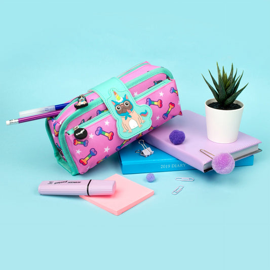 Silicone Patch Pugicorn Pencil Case