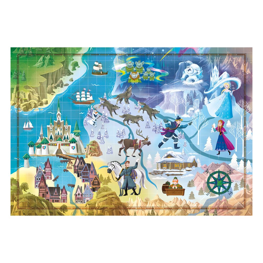 Puzzle Disney Story Maps La Reine des Neiges 1000 pièces – Clementoni