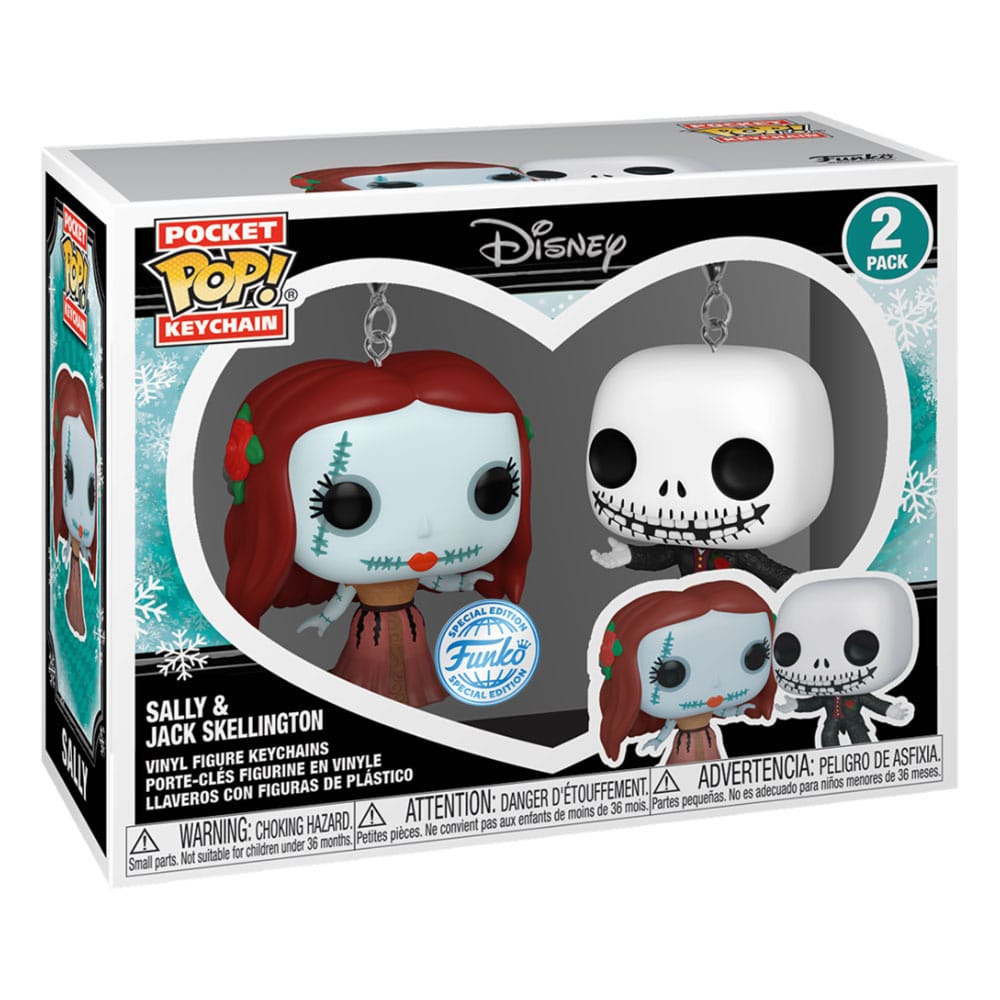 Pop! Keychain Sally and Jack Skellington 2-Pack