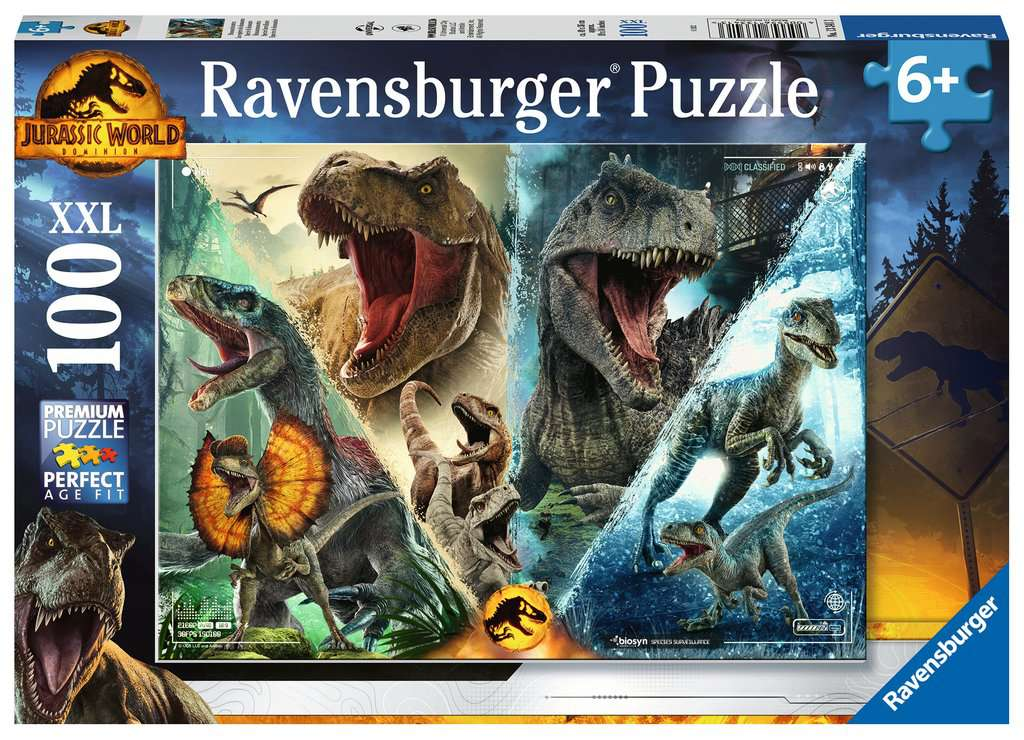 JURASSIC WORLD 3 Puzzle 100P XXL Les espèces de dinosaures