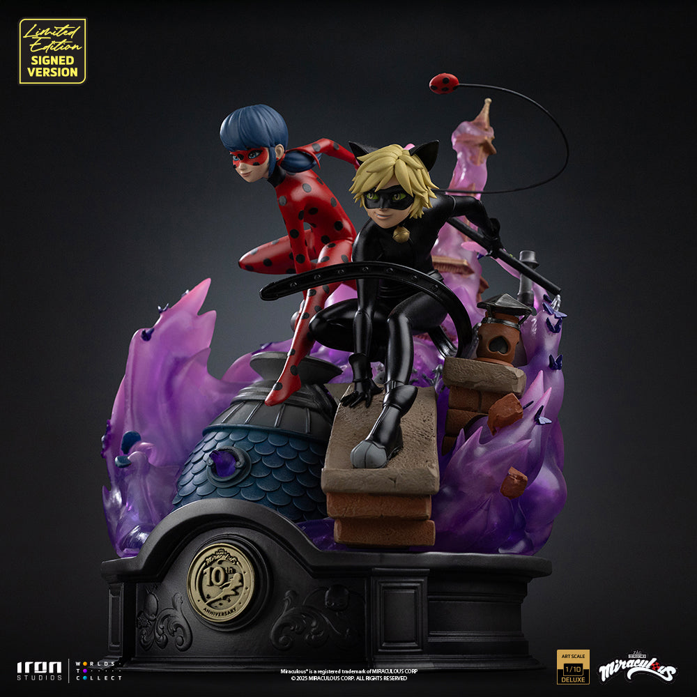 Statue Ladybug and Cat Noir - Miraculous 10th Anniversary Signed Edition - Deluxe Art Scale 1/10