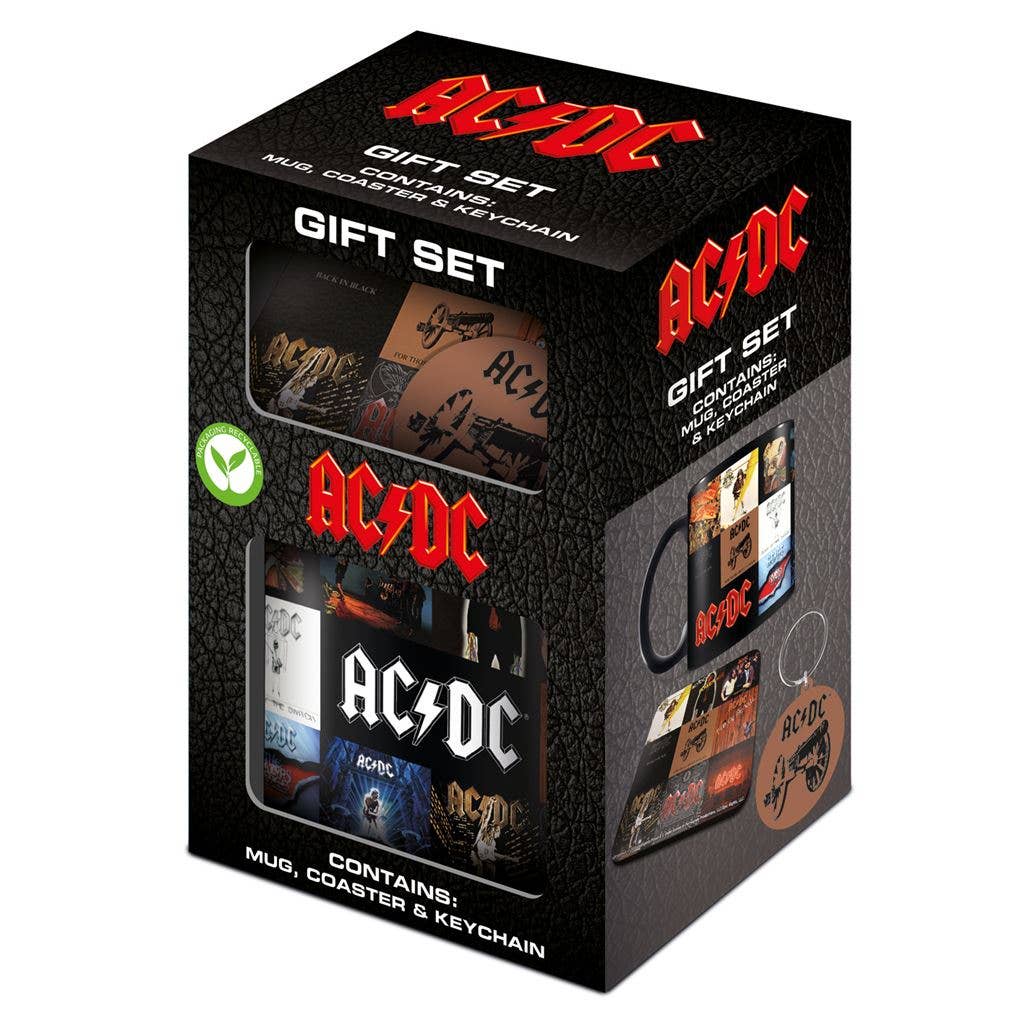 AC/DC Gift Set - Classic Albums: Mug, Coaster &amp; Keychain