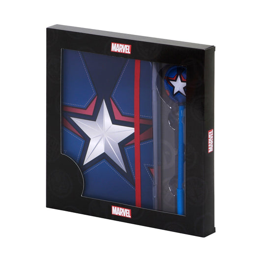 Coffret Journal + Stylo Fashion Marvel Captain America « Courage »