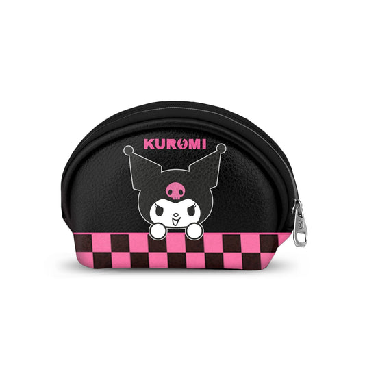 Porte-Monnaie Ovale Casual Hello Kitty « Kuromi Échiquier »