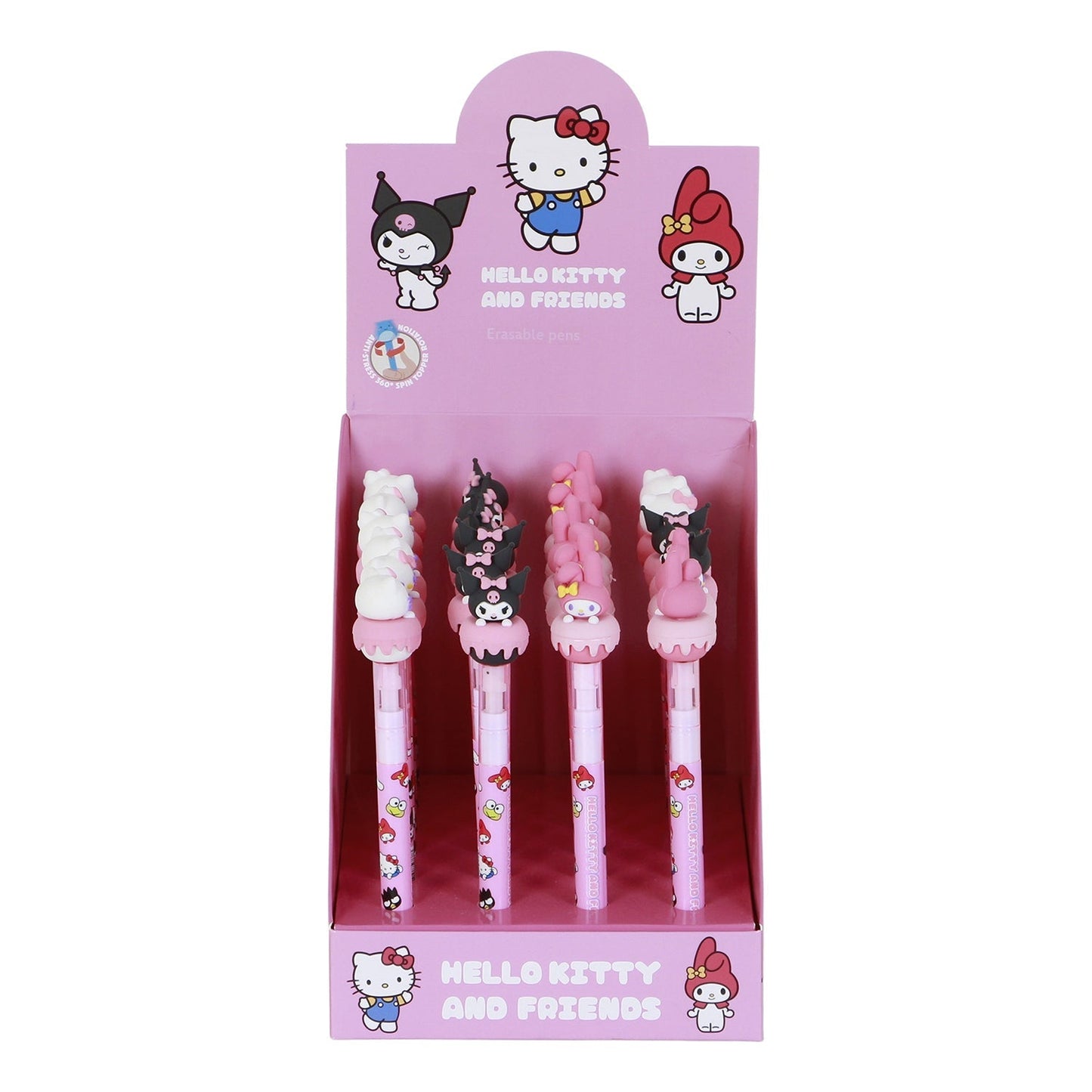 Présentoir 24 Unités Stylo Gel Effaçable Hello Kitty « Mix »
