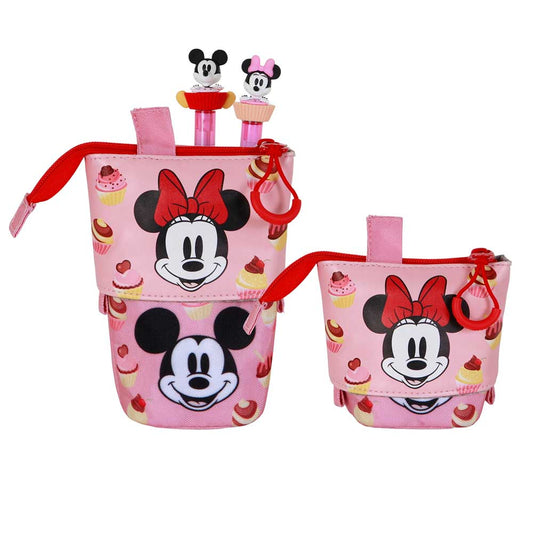 Trousse Mignonne + 2 Stylos Gel Effaçables Disney Minnie Mouse « Muffin »