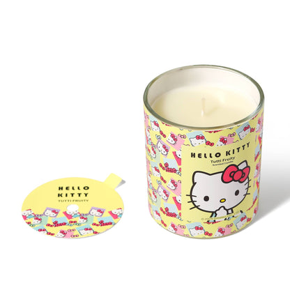 Bougie Jaune Imprimé Original Hello Kitty, Parfum Tutti Frutti