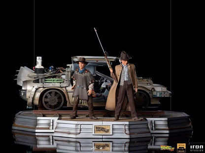 Statue Delorean Full Set Deluxe - Back to the Future III - Art Scale 1/10