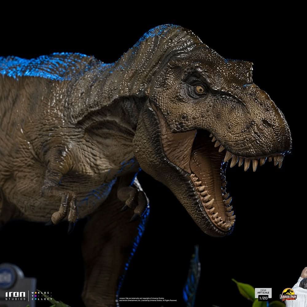 Statue T-Rex Attack Donald Gennaro - Jurassic Park - Demi Scale 1/20