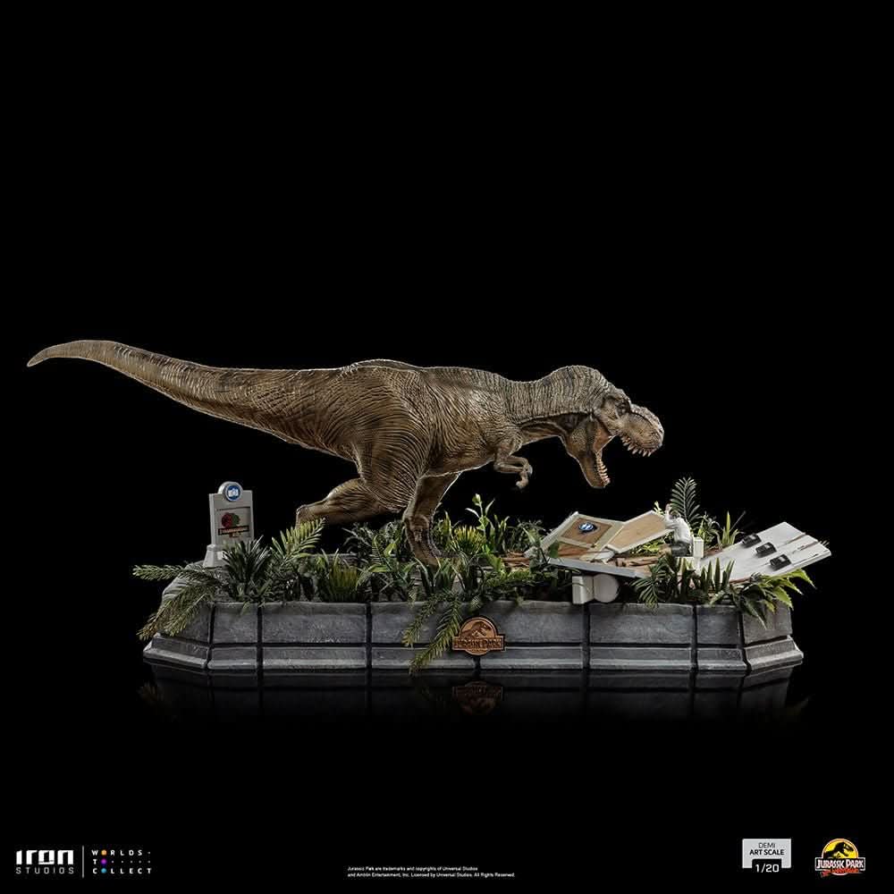 Statue T-Rex Attack Donald Gennaro - Jurassic Park - Demi Scale 1/20