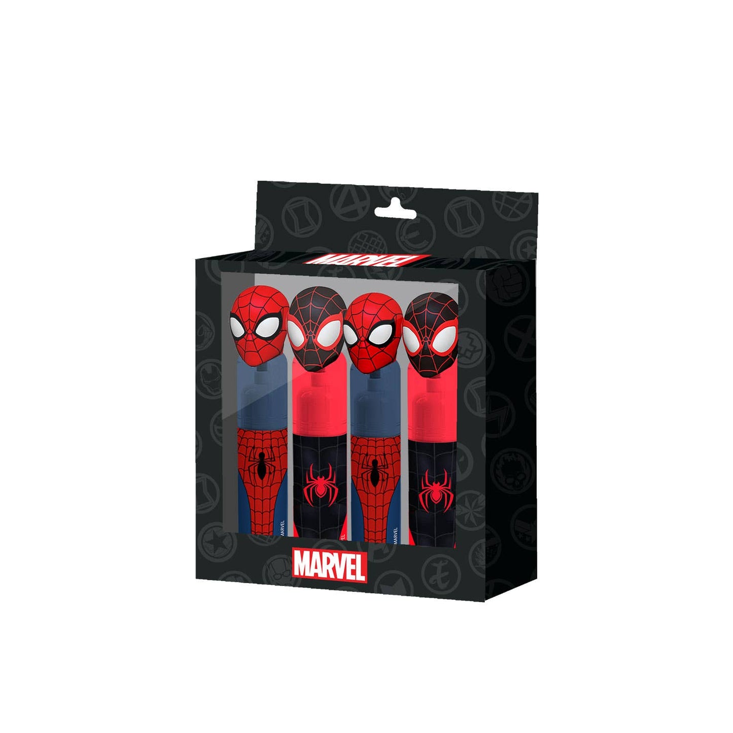 Spiderman-Pack de 4 Surligneurs: Corail et Bleu