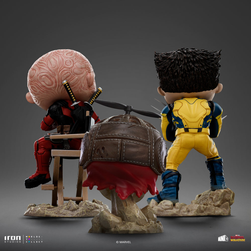 Figurine Deadpool, Wolverine and Headpool - Deadpool & Wolverine - Mini Co.