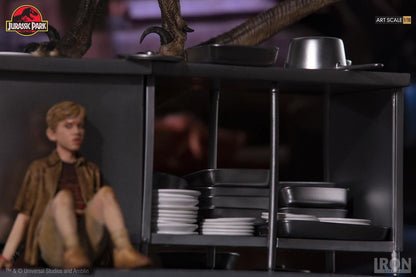 Velociraptors Statue in the Kitchen Diorama - Jurassic Park - Art Scale 1/10