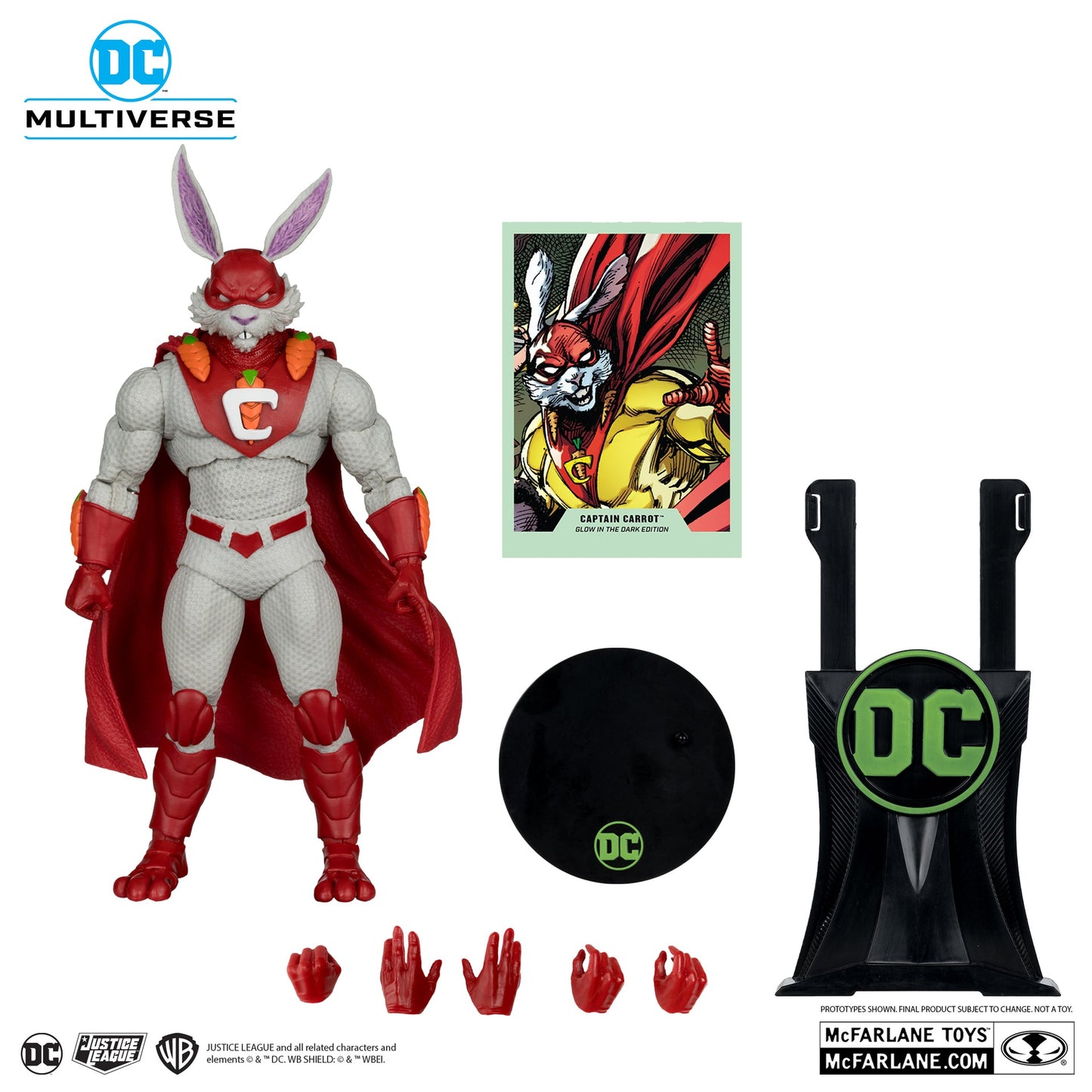 captain carrot justice league incarnate glow in the dark edition gold label mcfarlane toys