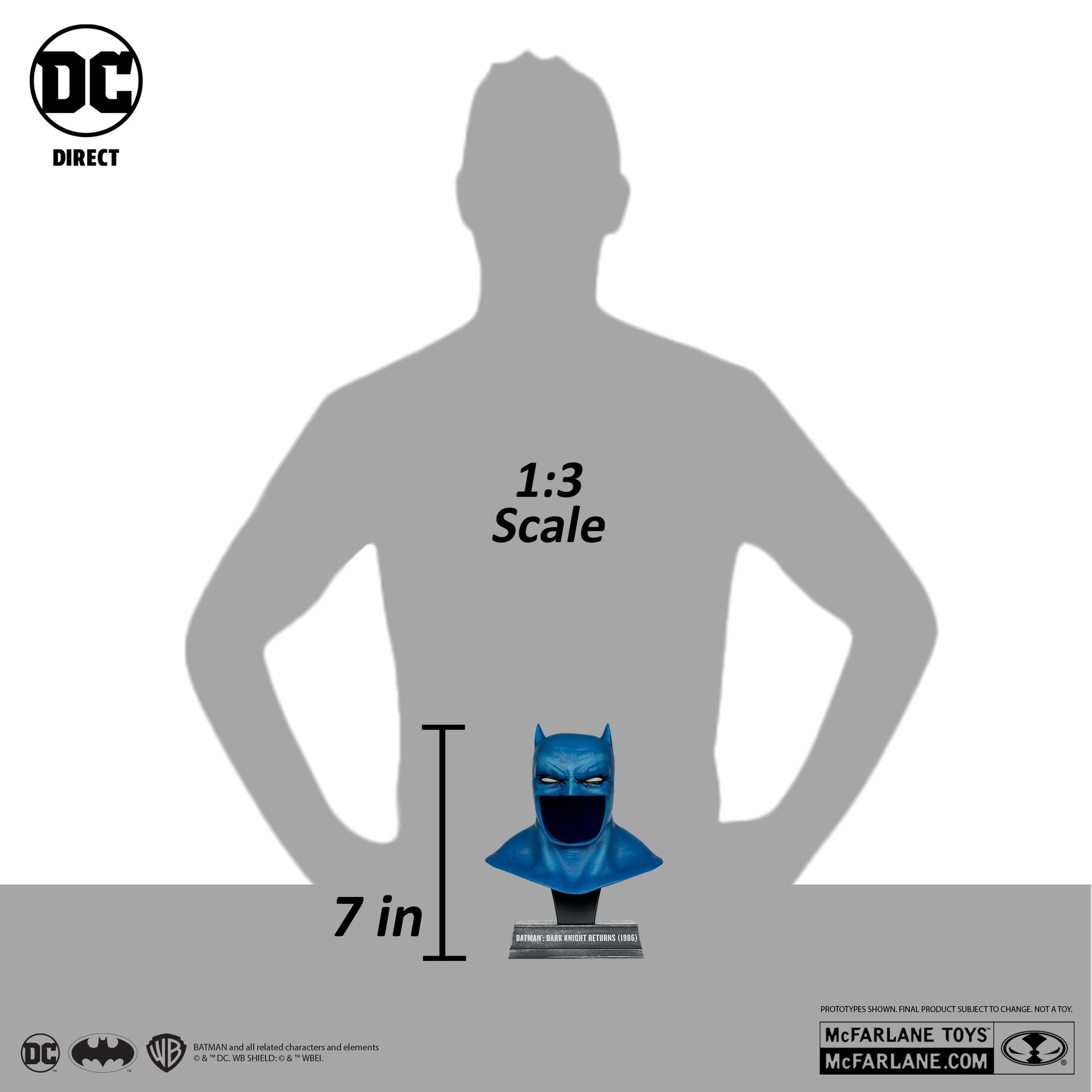 batman dark knight returns cowl replica 1 3 scale mcfarlane toys