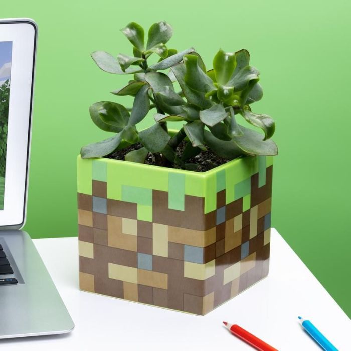 Minecraft Plant and Pen Pot - Grass Block