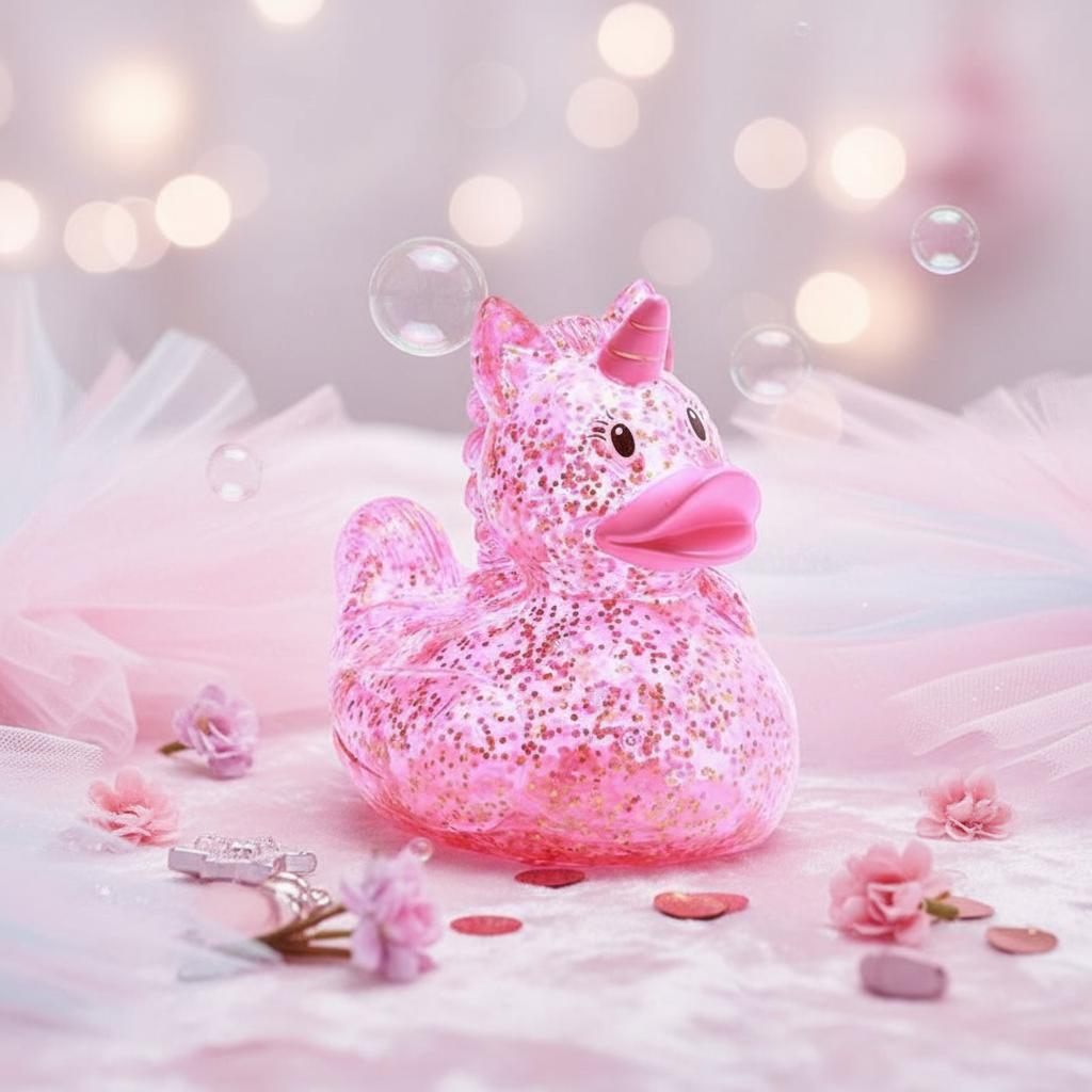 Canard Licorne Rose Pailleté