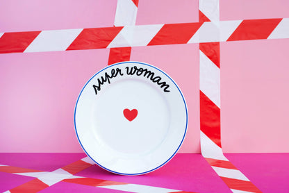 Assiette La Famille S’éclate - Super Woman 