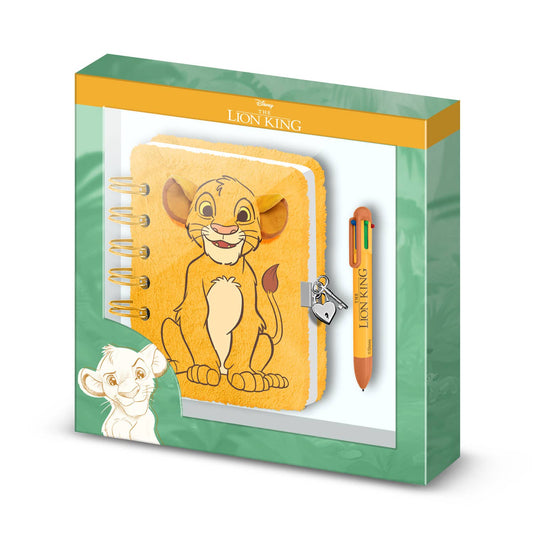 Pack de Journal Kawaii + Stylo 6 Couleurs Disney le Roi Lion - Simba