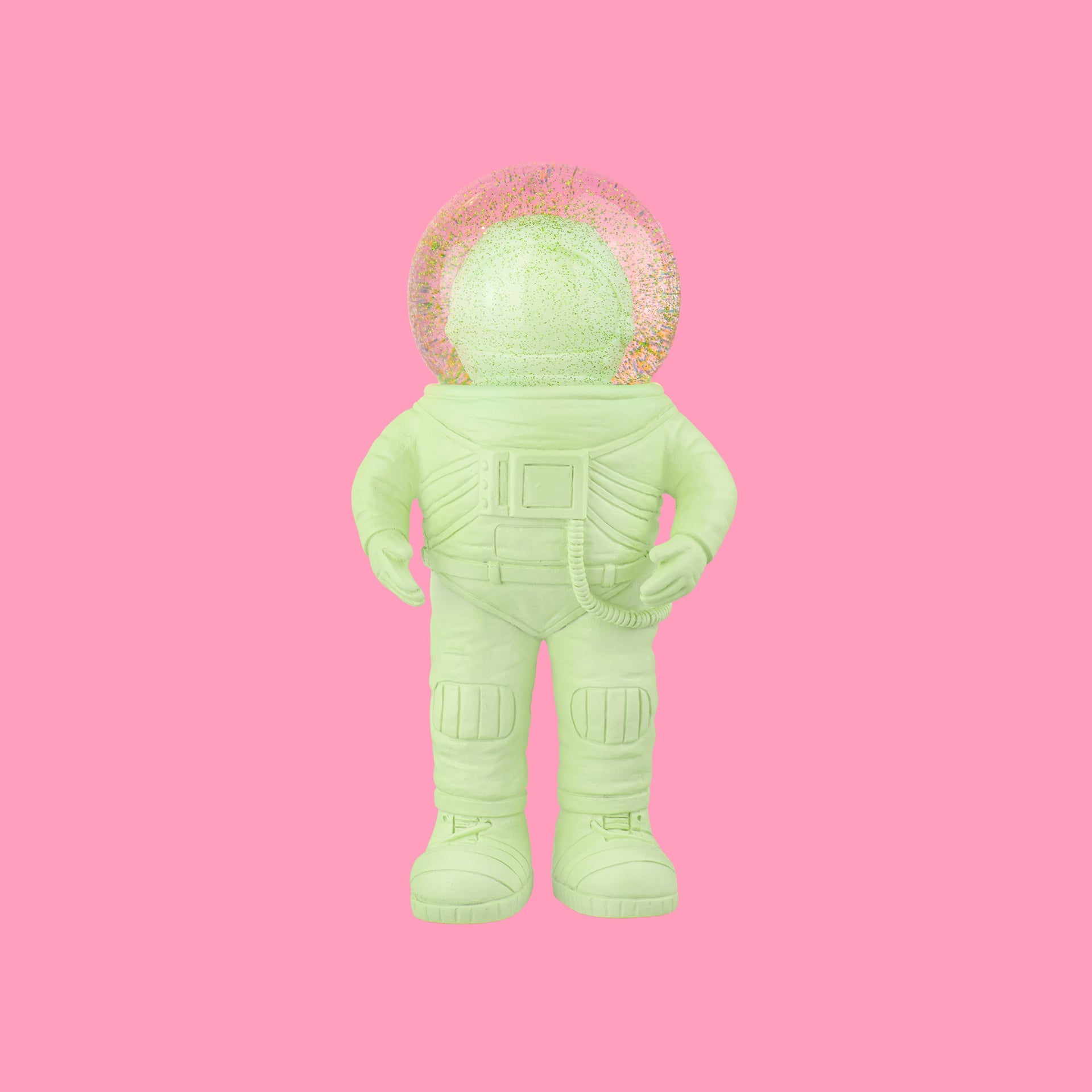 boule a neige astronaute vert