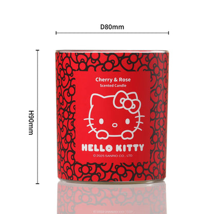 Bougie Rouge Imprimé Original Hello Kitty, Parfum Cerise & Rose