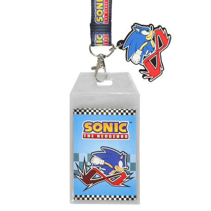 Sonic the Hedgehog Modern Lanyard with Breakaway Rubber Charm and ID Sleeve