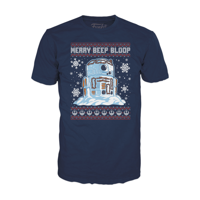 snowman r2 d2 merry beep bloop boxed tee