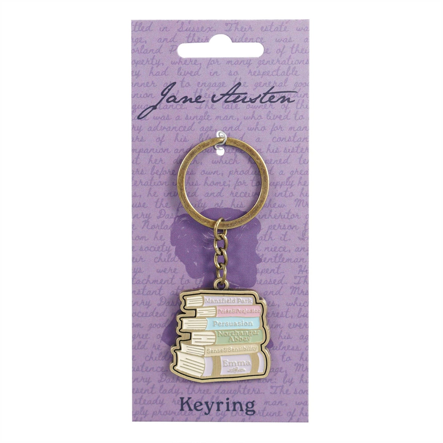 Jane Austen Keychain - Stack of Books