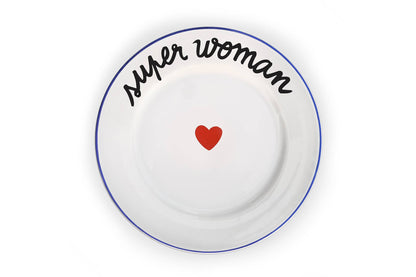 Assiette LA FAMILLE S'ÉCLATE - Super Woman 