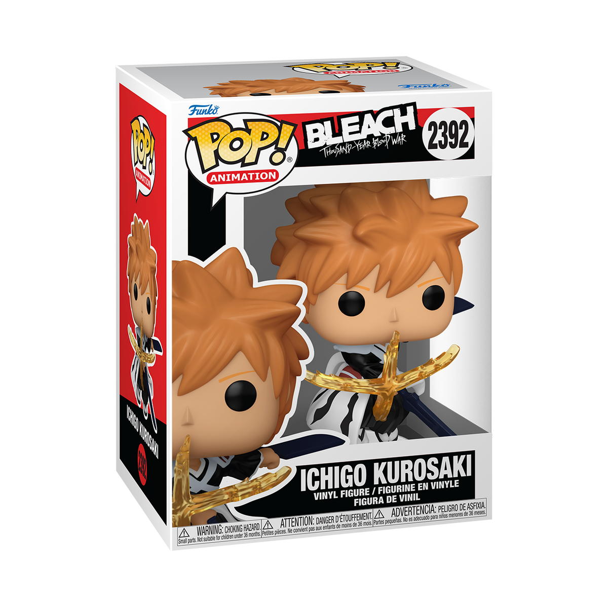 Boîte Pop! Ichigo Kurosaki avec Doubles Sabres Zangetsu n°2392 – Bleach – visuel officiel Funko