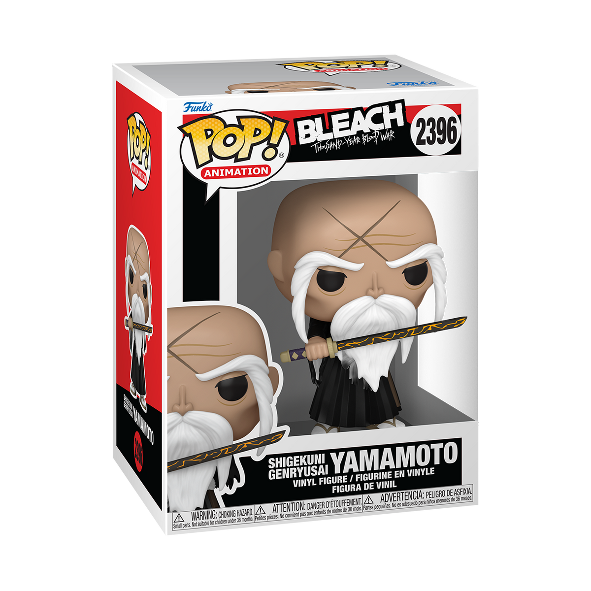 Boîte Pop! Genryusai Shigekuni Yamamoto n°2396 – Bleach – visuel officiel Funko