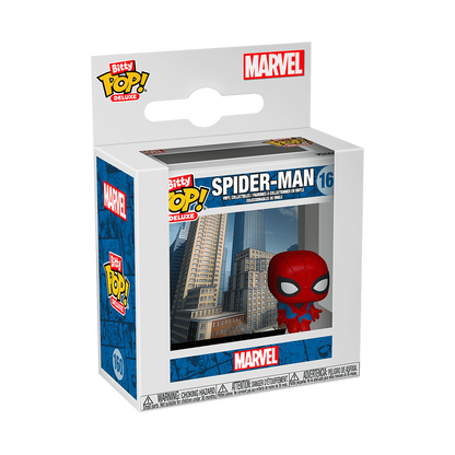 Bitty Pop! Deluxe Spider-Man (Cityscape) – vue d'ensemble officielle Funko