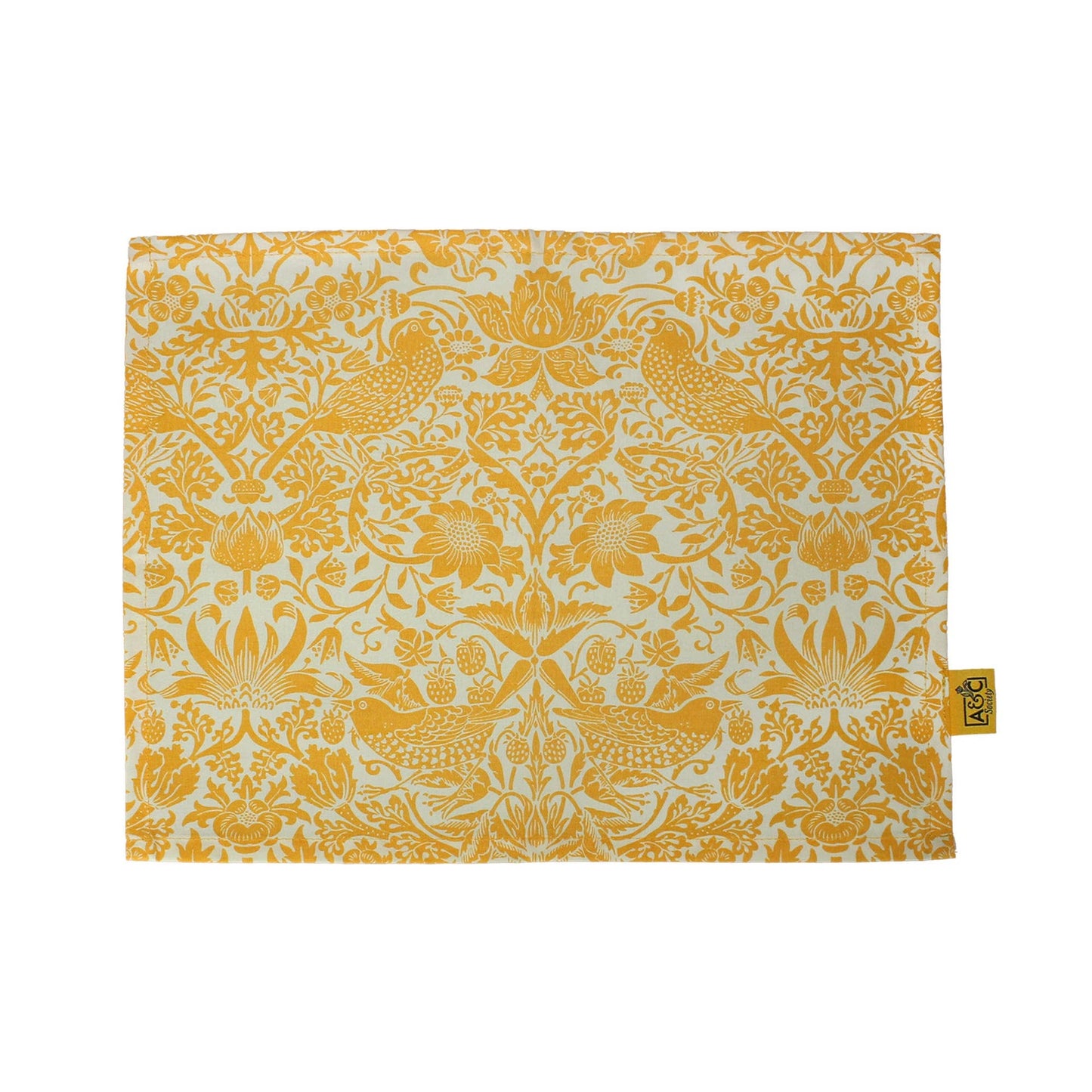 Napperons et serviettes en coton recyclé William Morris - jaunes